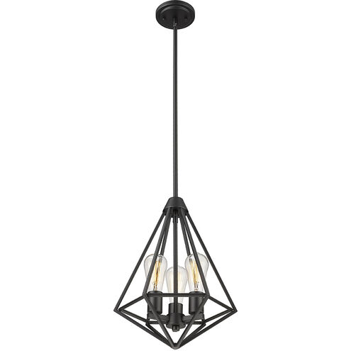 Dawes 3 Light 13 inch Matte Black Indoor Pendant Ceiling Light